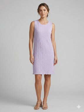 Purple Textured Sleeveless Dress Size M
